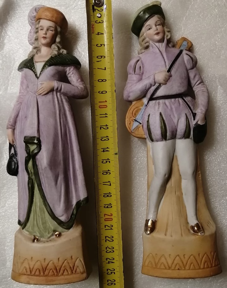 фарфоровые статуэтки Принцесса и Принц, фарфор Германия, высота 25 см, начало 20го века фото 8