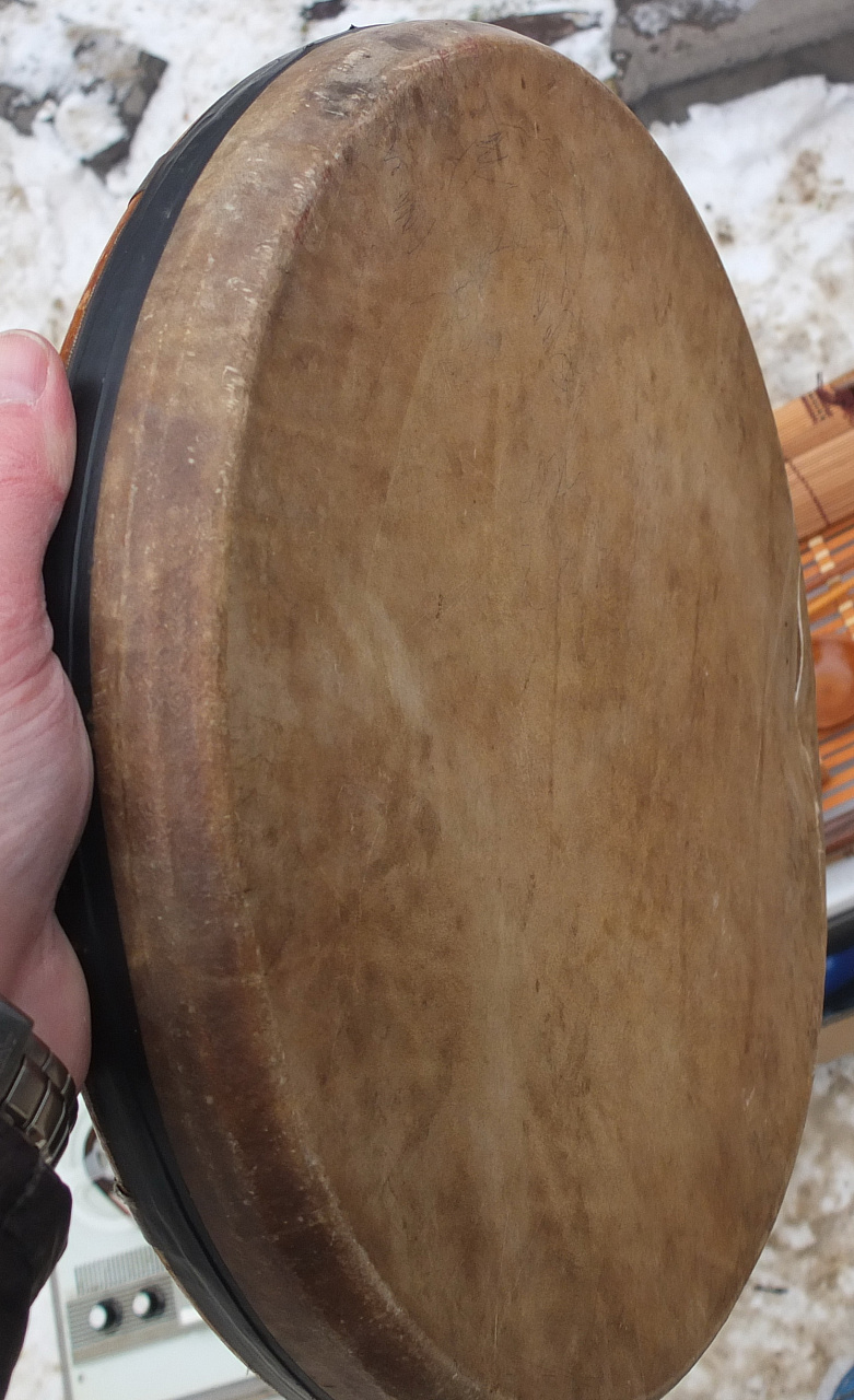 бубен шамана, кожа, древний,  диаметр 40 см фото 5