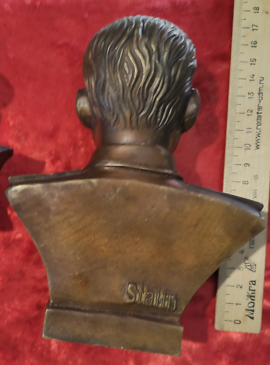 бронзовый бюст Сталин, высота 15 см ​​​​​​​ фото 4