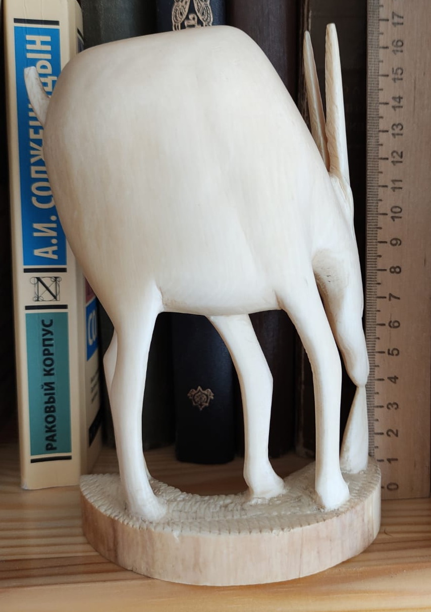 статуэтка Антилопа из благородной кости, ручная резьба по кости фото 4