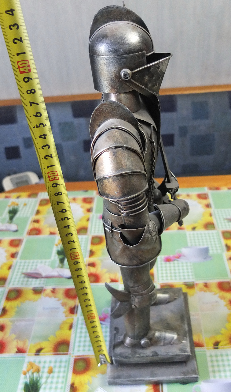 статуэтка Рыцарь, сплав белого металла, ручная работа, высота 45 см фото 5