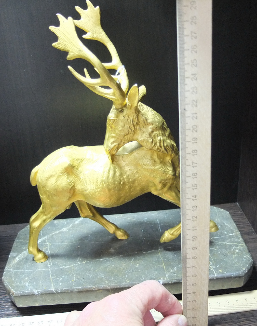 бронзовая статуэтка Золотой Олень, старая фото 6