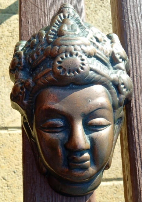 бронзовый настенный барельеф Будда, начало 20го века