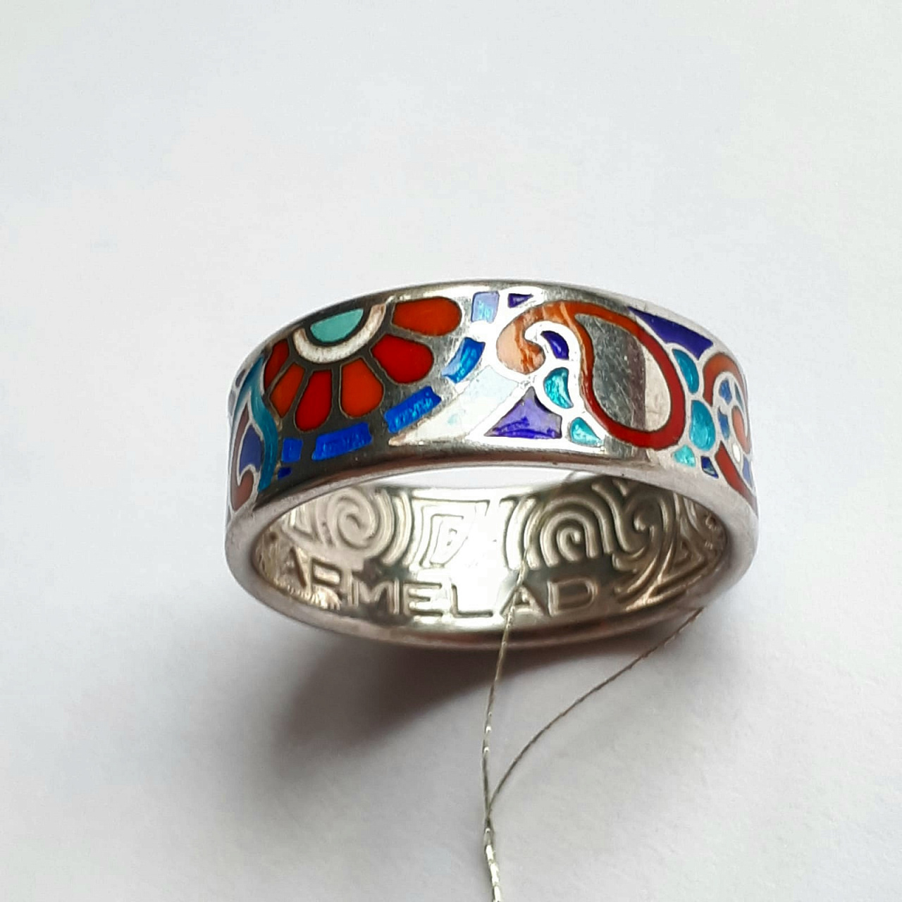 Серебряное изделие Кольцо с эмалью, Мармелад. фото 3