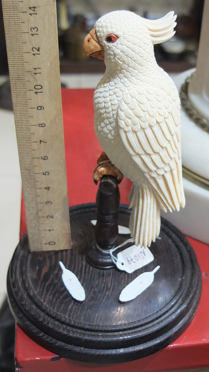 костяная статуэтка Попугай из бивня мамонта, ручная работа фото 7