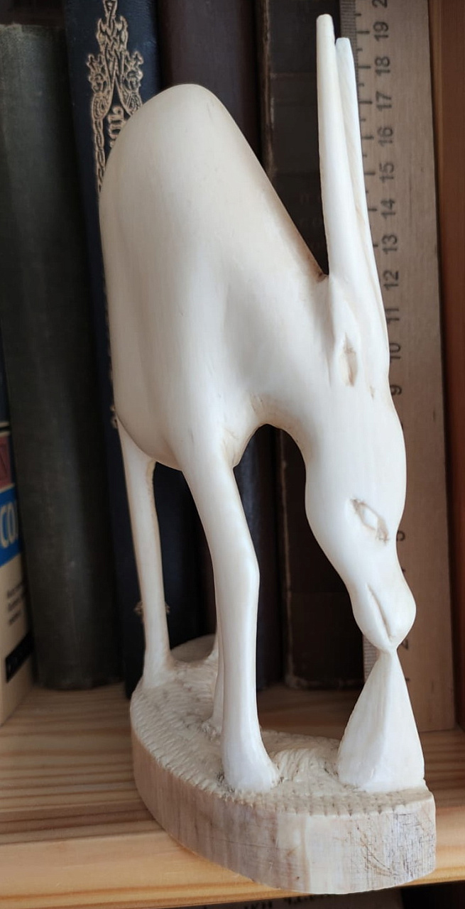 статуэтка Антилопа из благородной кости, ручная резьба по кости фото 5