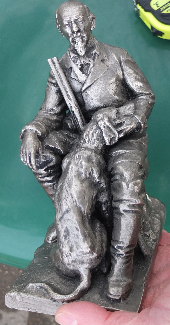 силуминовая статуэтка Некрасов на охоте, СССР фото 4