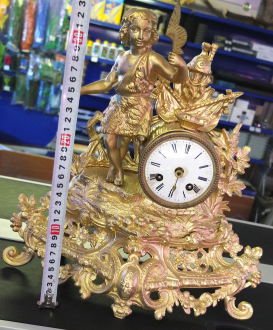 часы настольные Ангел Победы, шпиатр, золочение 19 век