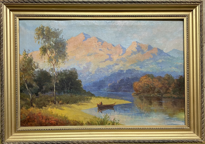 Антикварная картина " Пейзаж" 1957