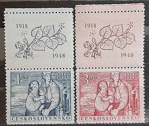 Чехословакия, 1948 год, № 550/51, " 30 лет со дня основания Чешской Республики ", MNH**