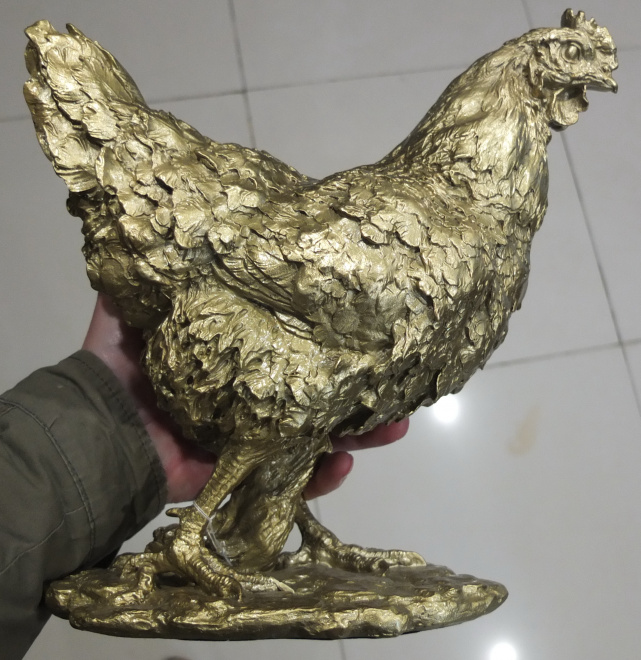 бронзовая статуэтка Курочка несущая золотые яйца, бронза