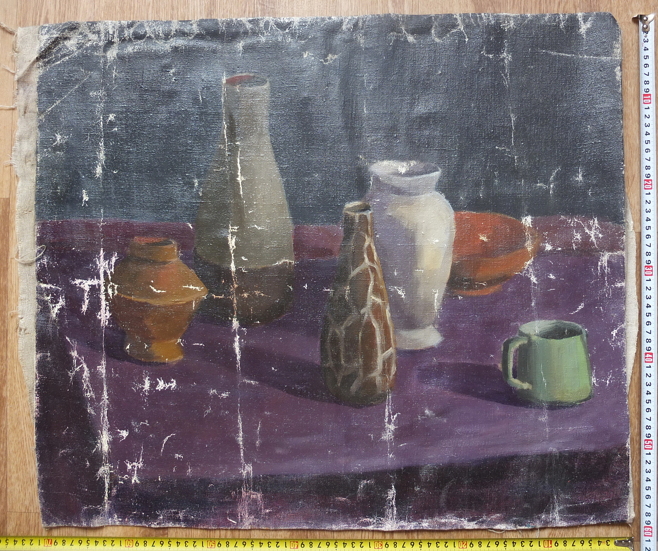 натюрморт с вазами, холст,масло, НХ, старый фото 2