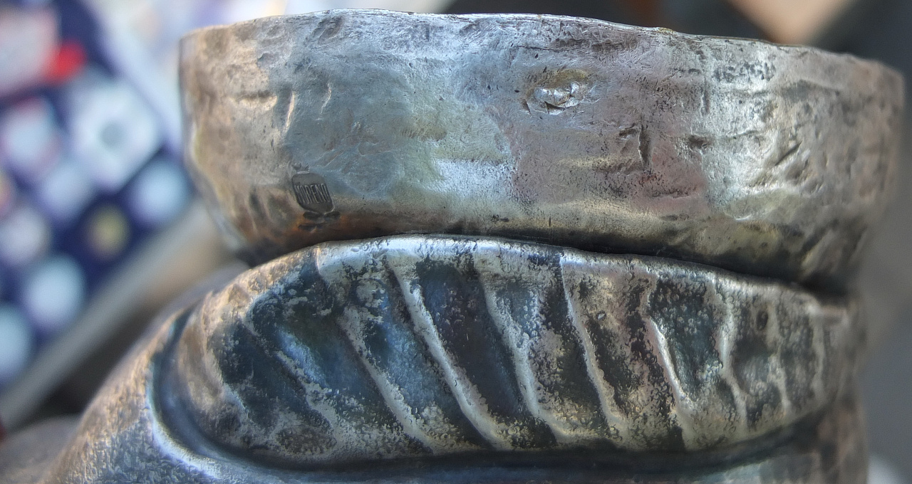 ритон Голова Барана, латунь, глубокое серебрение, музейная копия  фото 2