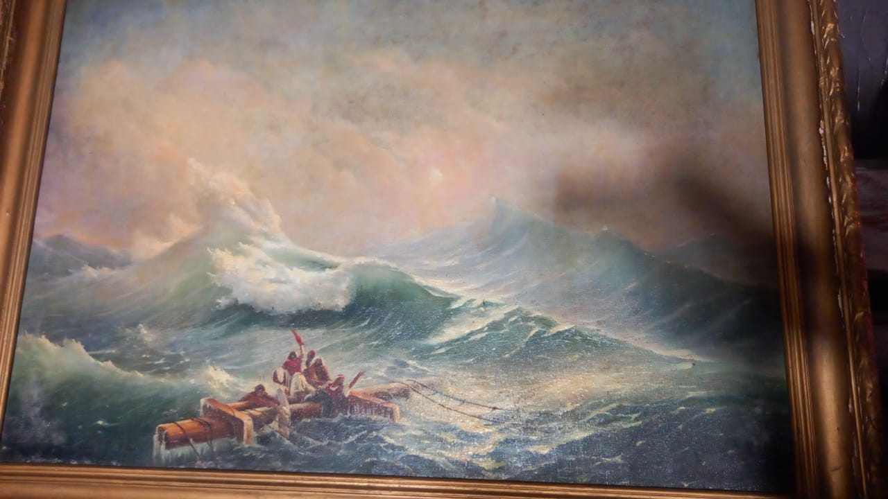 картина Море в шторм, холст, масло, копия, 1945 год фото 5