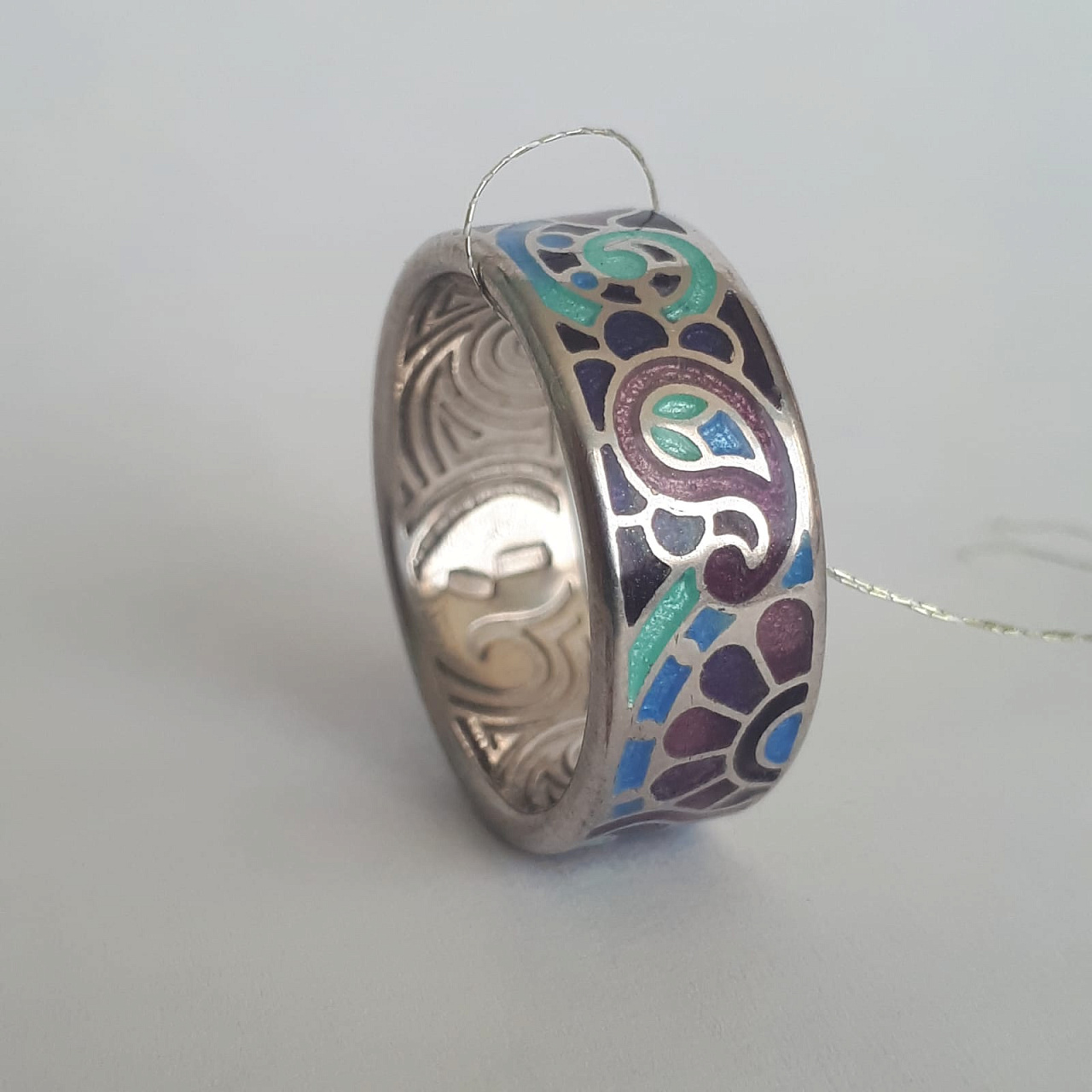 Серебряное украшение кольца  925 пробы с эмалью, Мармелад. фото 4