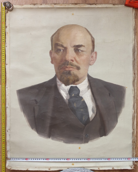портрет Ленин, холст,масло, НХ, старый 