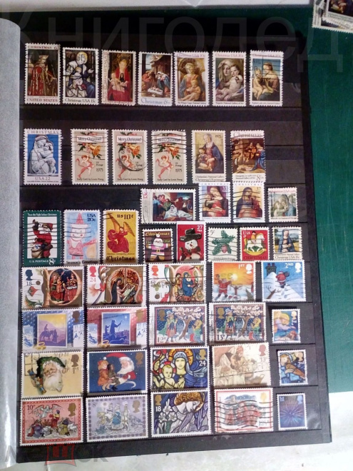 Коллекция марок всего мира по тематике "Рождество", подборка 1, 4 скана, Ми 110 евро