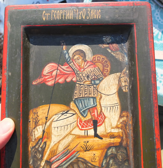 икона Георгий Победоносец,ковчег, конец 20го века