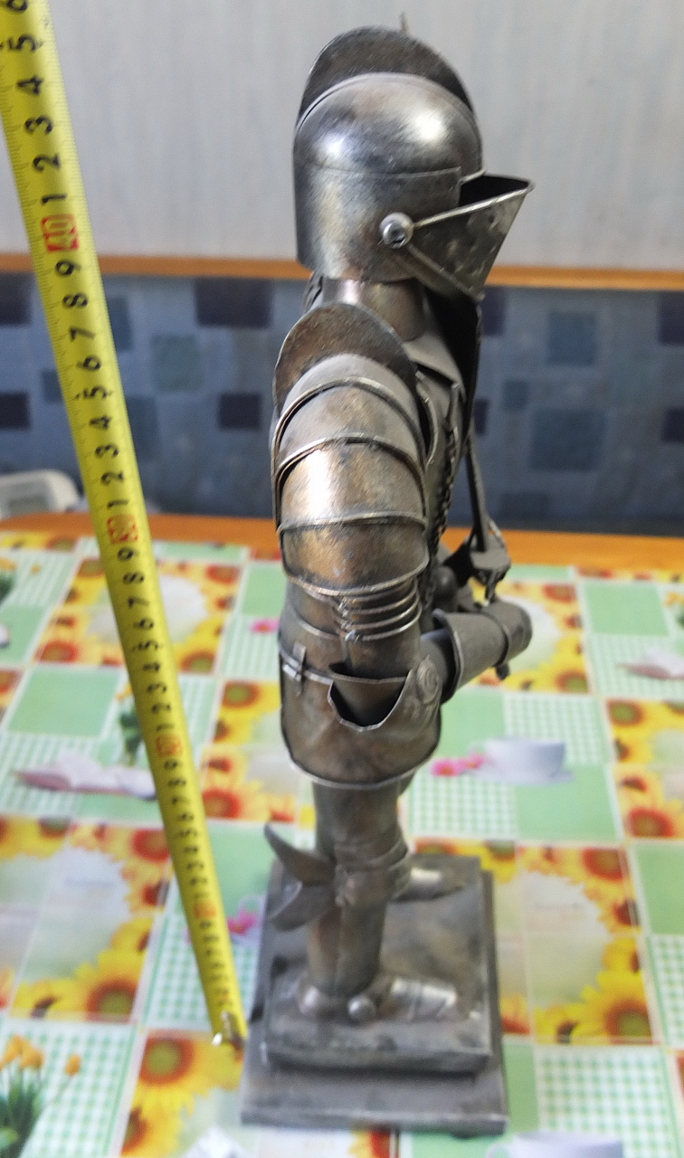 статуэтка Рыцарь, сплав белого металла, ручная работа, высота 45 см фото 4