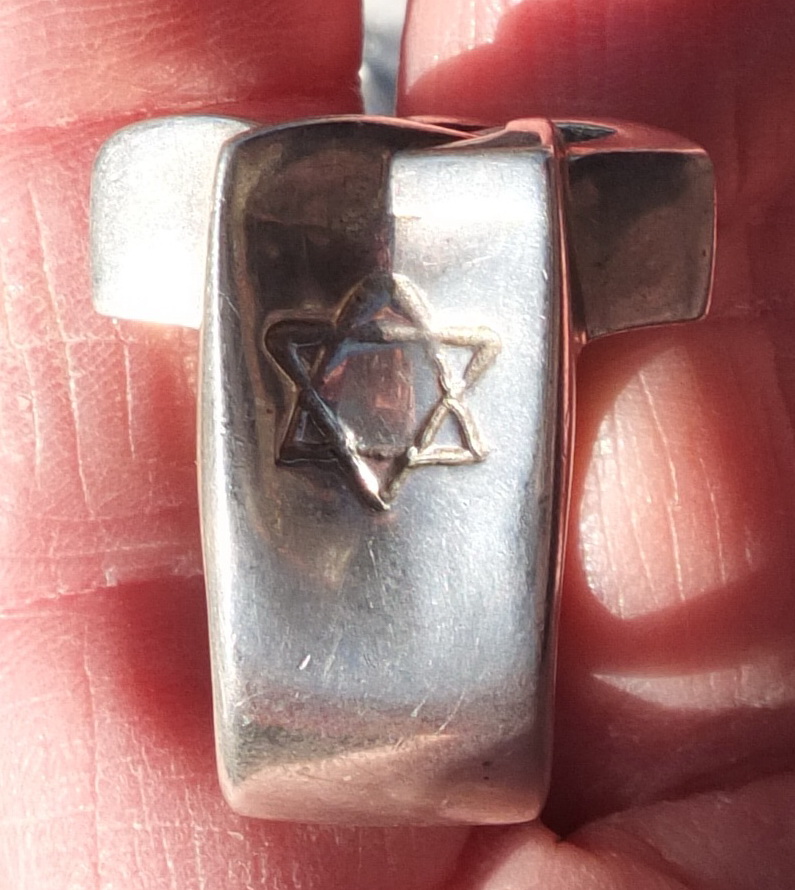 серебряный перстень иудаика, камень муассанит полкарата, серебро 925 проба  фото 5