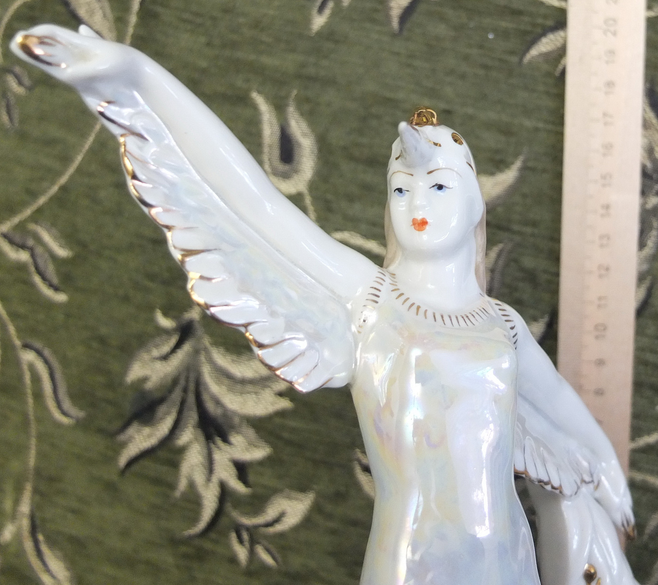 фарфоровая статуэтка Девушка Лебедь, фарфор Вербилки фото 8