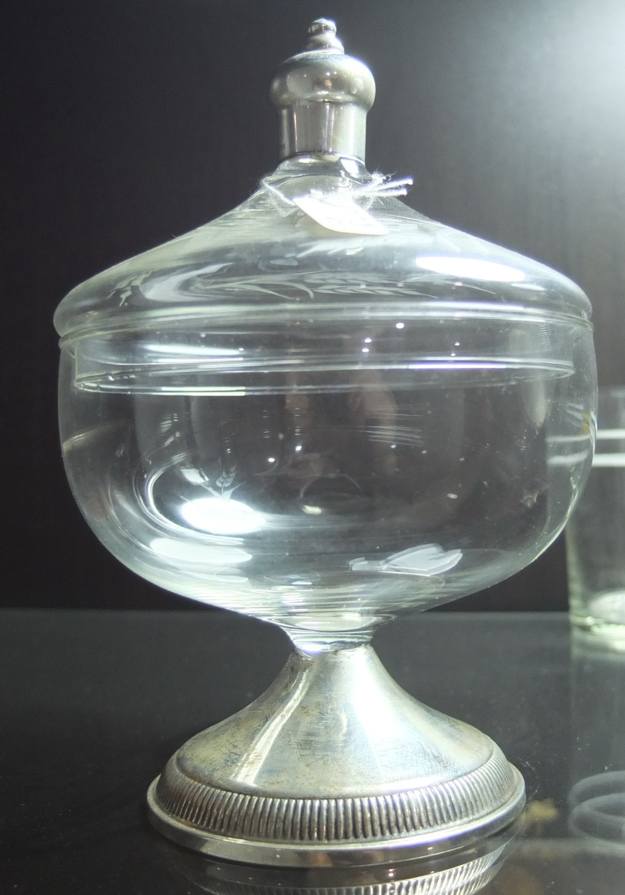 ваза стекло, серебро, гравировка, коллекционная, Англия