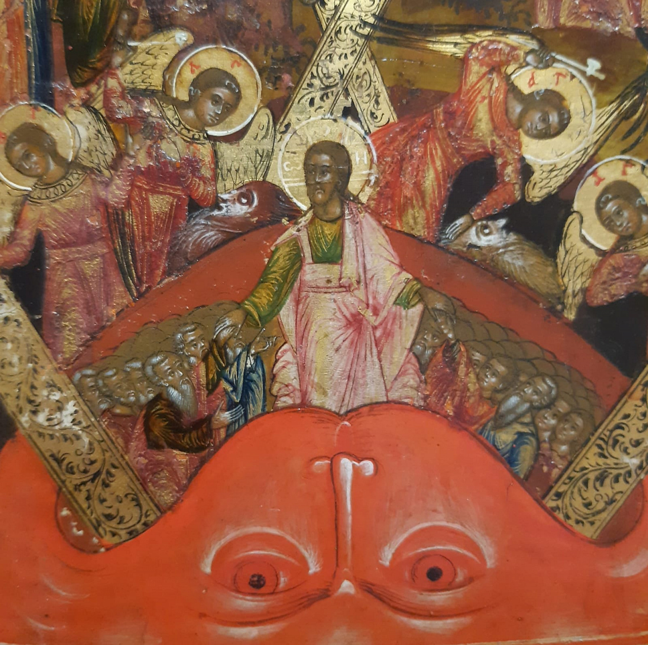 Старинная икона Воскресение Христово Сошествие во ад. Двунадесятые праздники фото 5