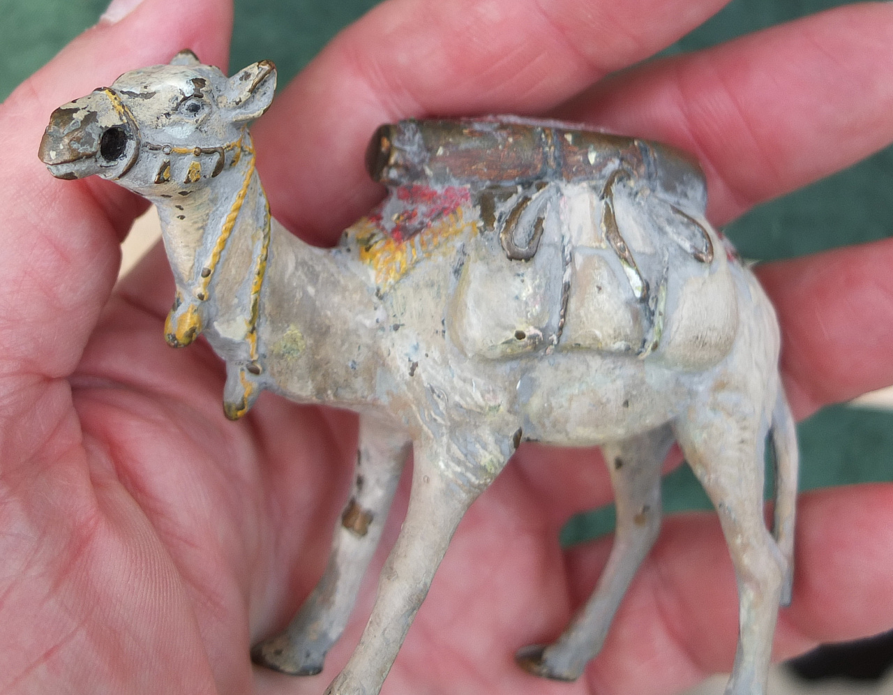 бронзовая статуэтка Верблюд,раскрашена вручную краской,венская  бронза,Европа,старинная фото 6