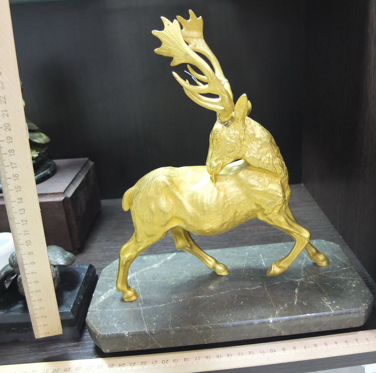 бронзовая статуэтка Золотой Олень, старая фото 8