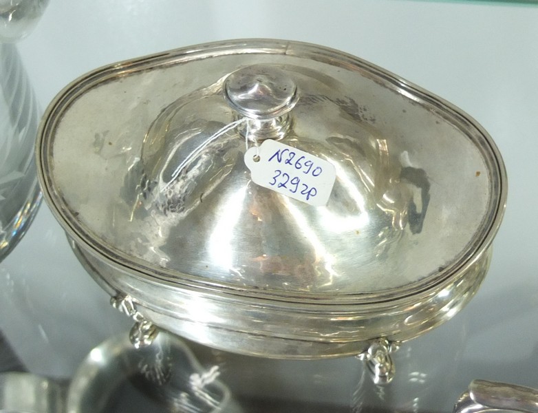  серебряная маслёнка, серебро 800 проба, Венеция, Италия 