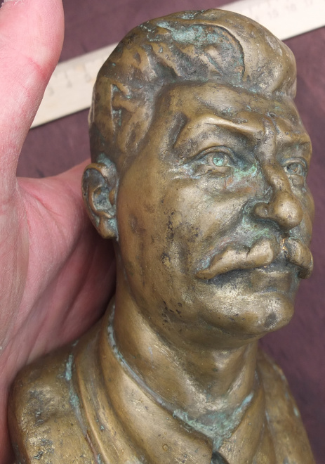 бронзовый бюст Сталин, прижизненный, высота 23 см