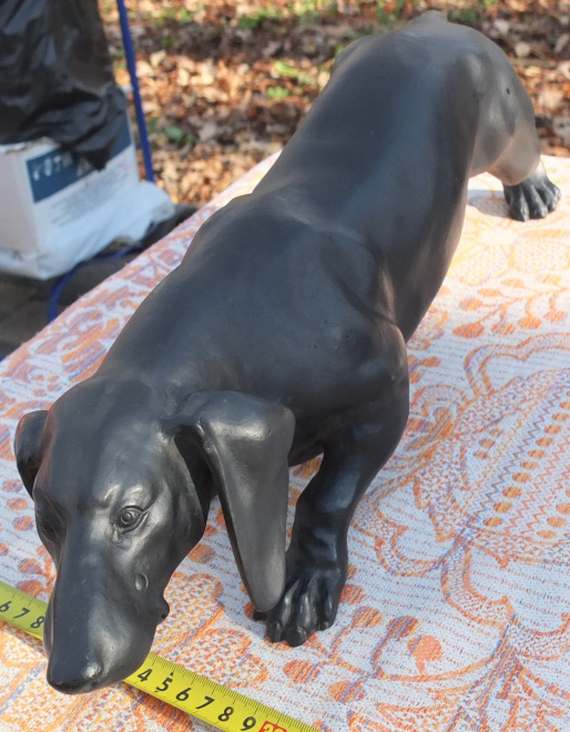 чугунная статуэтка собака породы Такса, большая, Касли