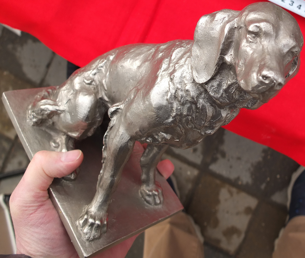силуминовая статуэтка Собака сеттер высота фото 5