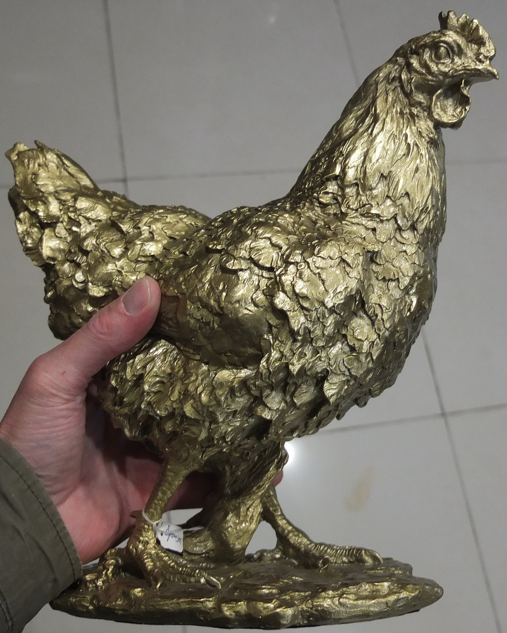 бронзовая статуэтка Курочка несущая золотые яйца, бронза фото 6