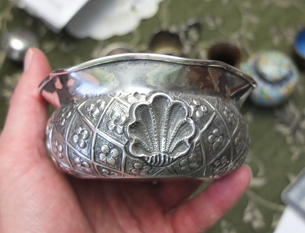 серебряная конфетница, серебро 900, Германия, 19 век фото 5