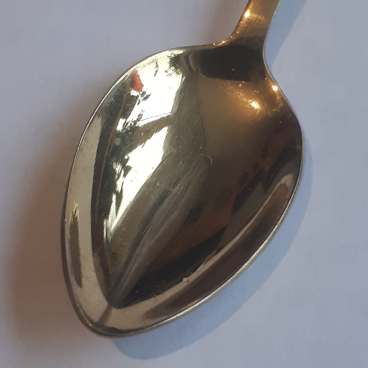 Серебряная кофейная ложка серебро 875 проба позолота эмаль 1 фото 4