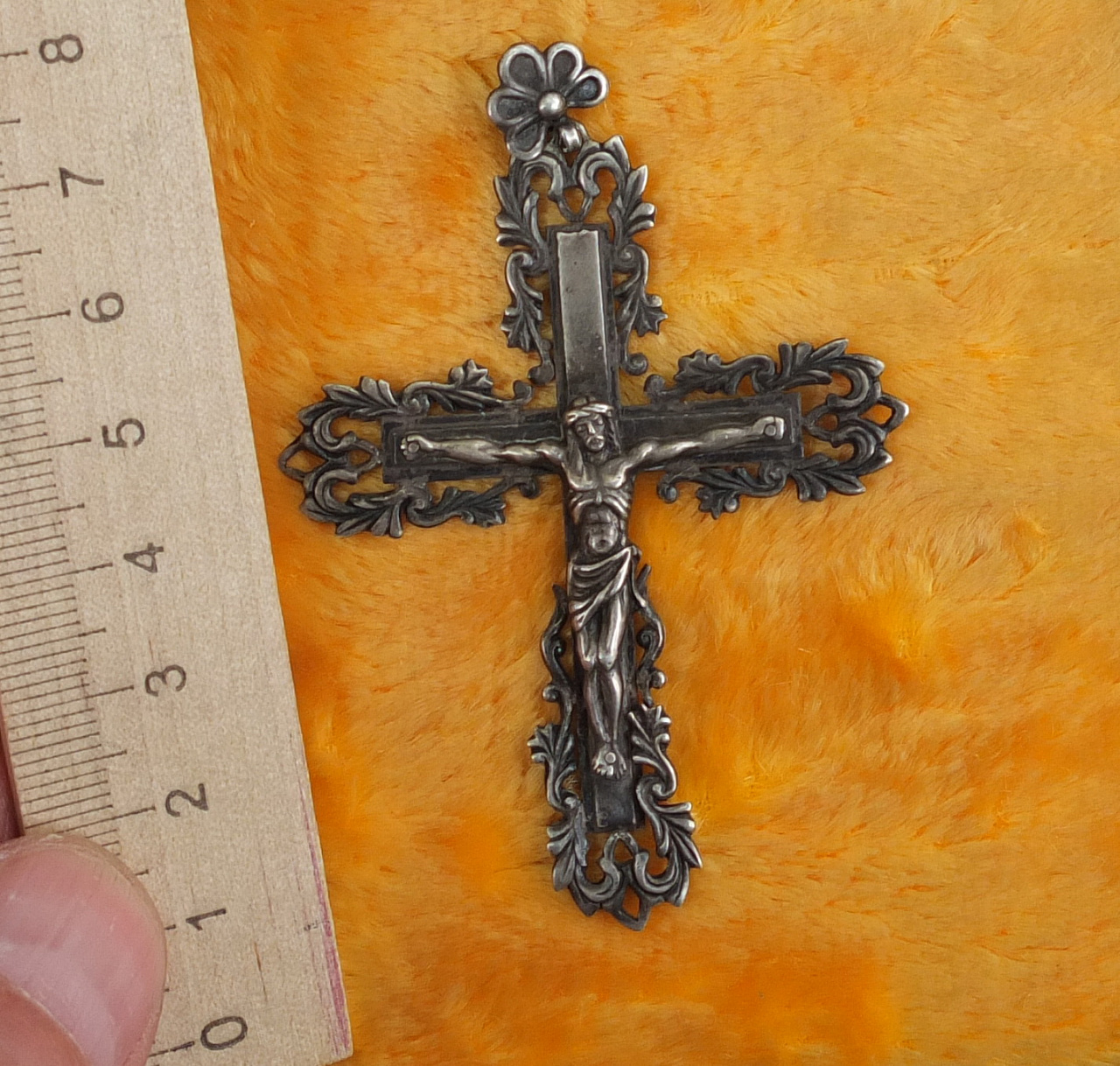 серебряный крест распятие, серебро 875 проба фото 2