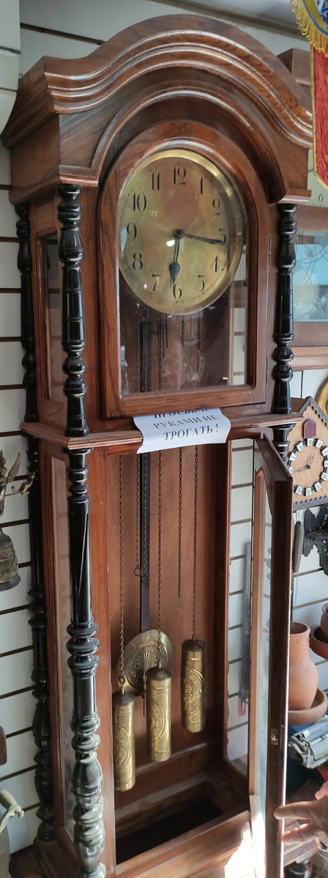 часы напольные в деревянном корпусе, Германия, начало 20го века,  рабочие, часовой и получ фото 7