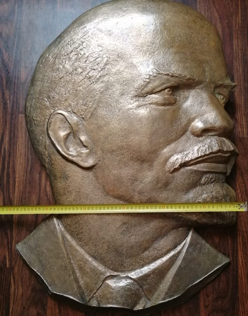 бронзовый барельеф Ленин, старый,большой,тяжёлый фото 4