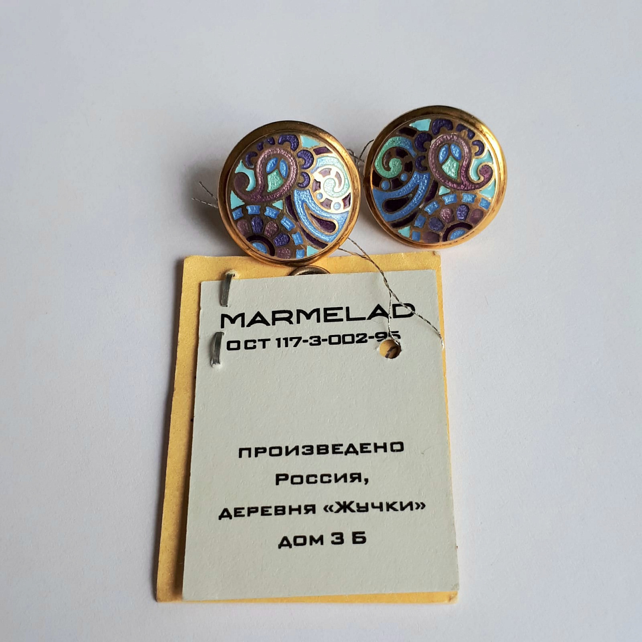Серебряное изделие Серьги с эмалью, Мармелад. фото 4