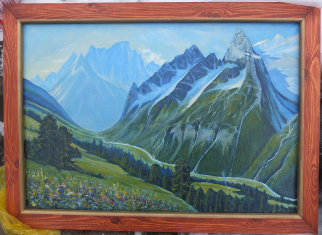 картина Горы Домбая,холст,масло  40 х 60 см