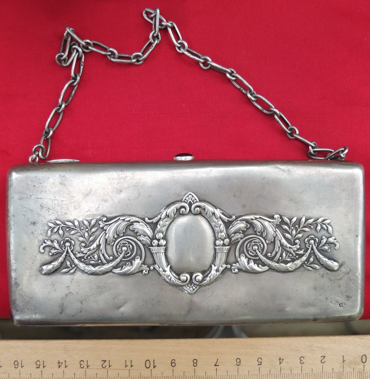 серебряный женский несессер,театральная сумочка, серебро 84 проба