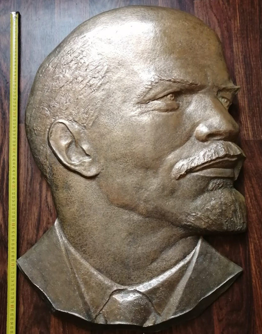 бронзовый барельеф Ленин, старый,большой,тяжёлый фото 2