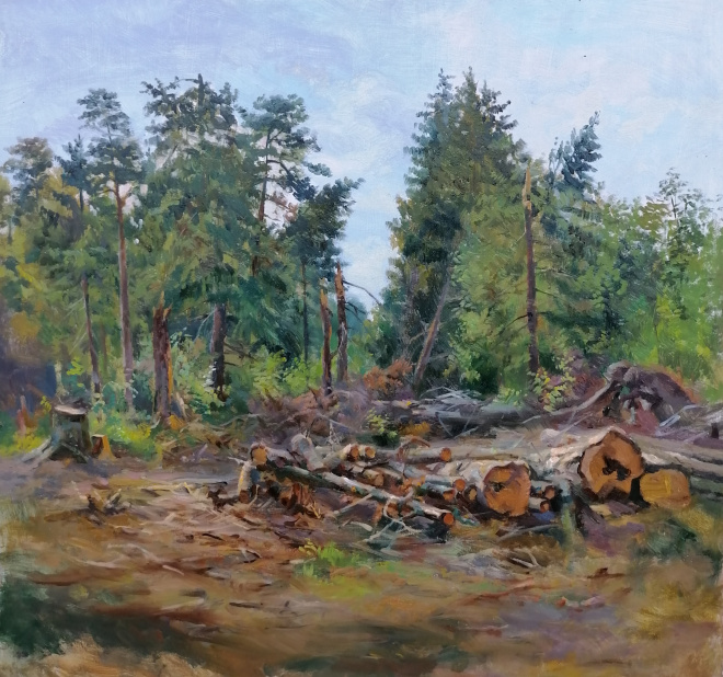 Авторская картина Воротилова С.В. "В лесу" 