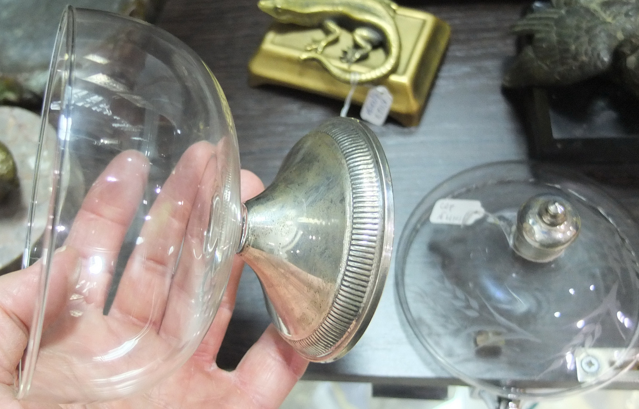 ваза стекло, серебро, гравировка, коллекционная, Англия фото 7