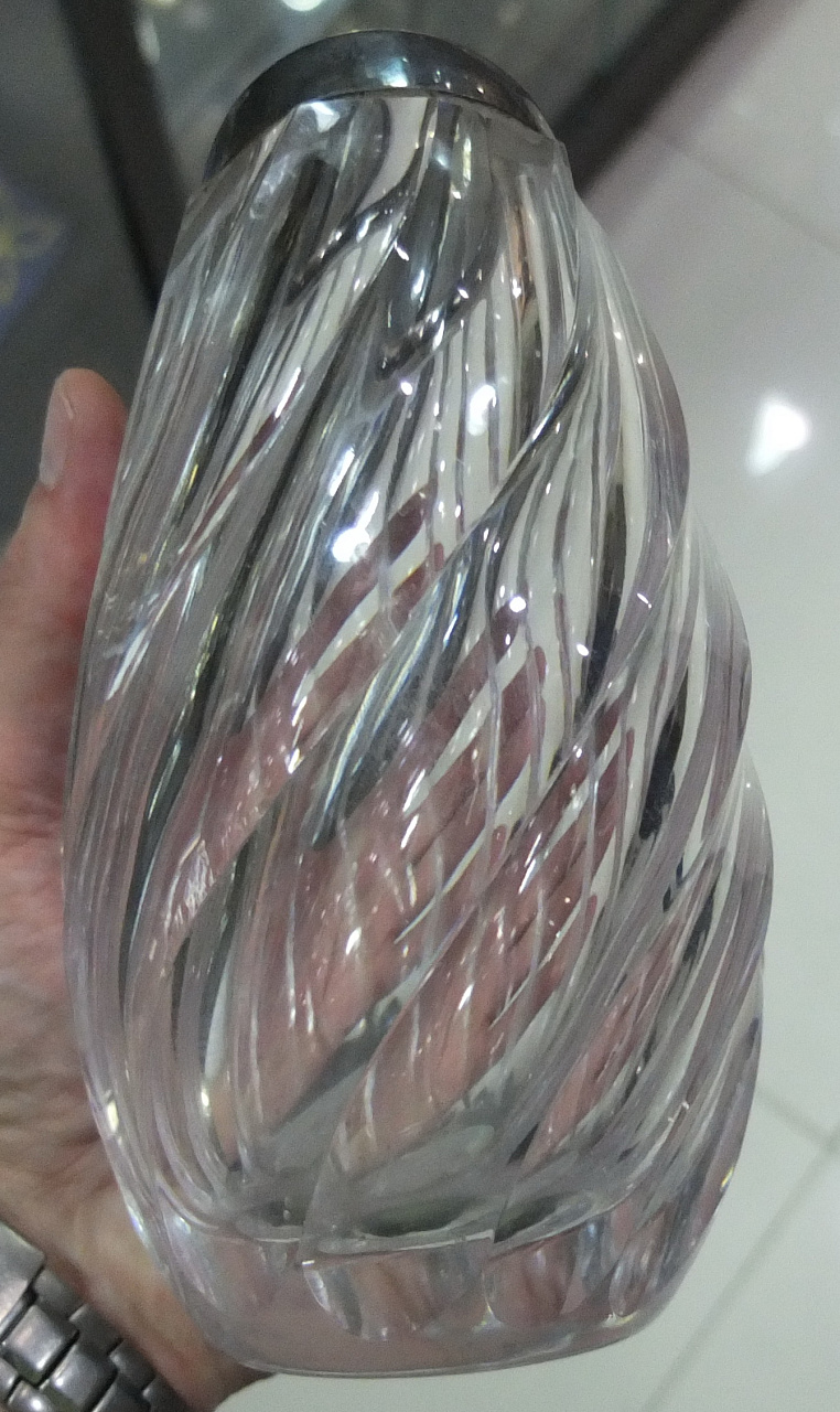 декоративная ваза,стекло,стерлинговое серебро 925 пробы, авторская ваза,  Англия фото 4