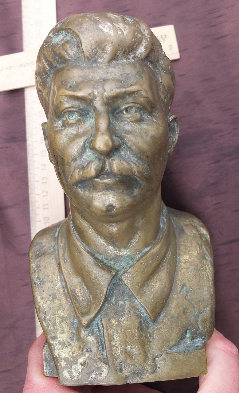 бронзовый бюст Сталин, прижизненный, высота 23 см фото 4