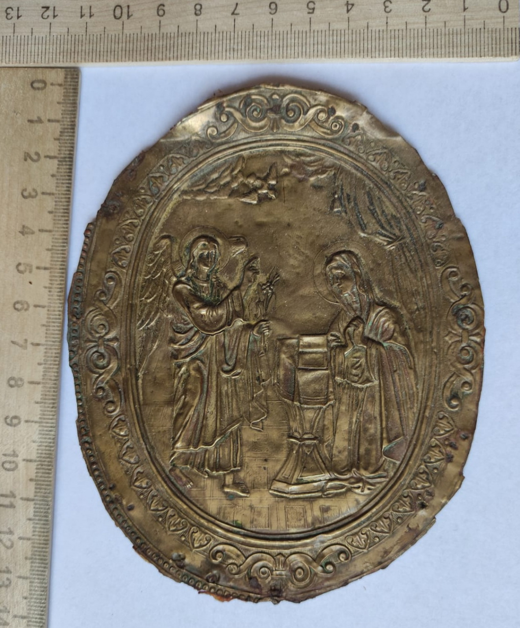 бронзовая накладка на обложку Евангелие, 19 век