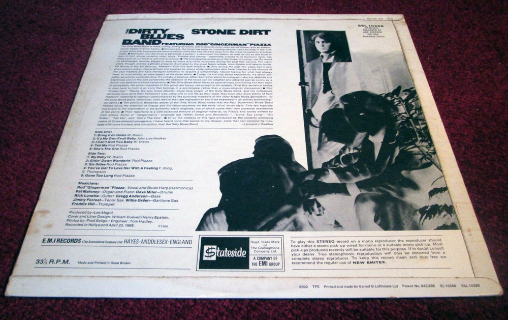 The Dirty Blues Band - Stone Dirt 1968 Original stereo GB LP фото 4