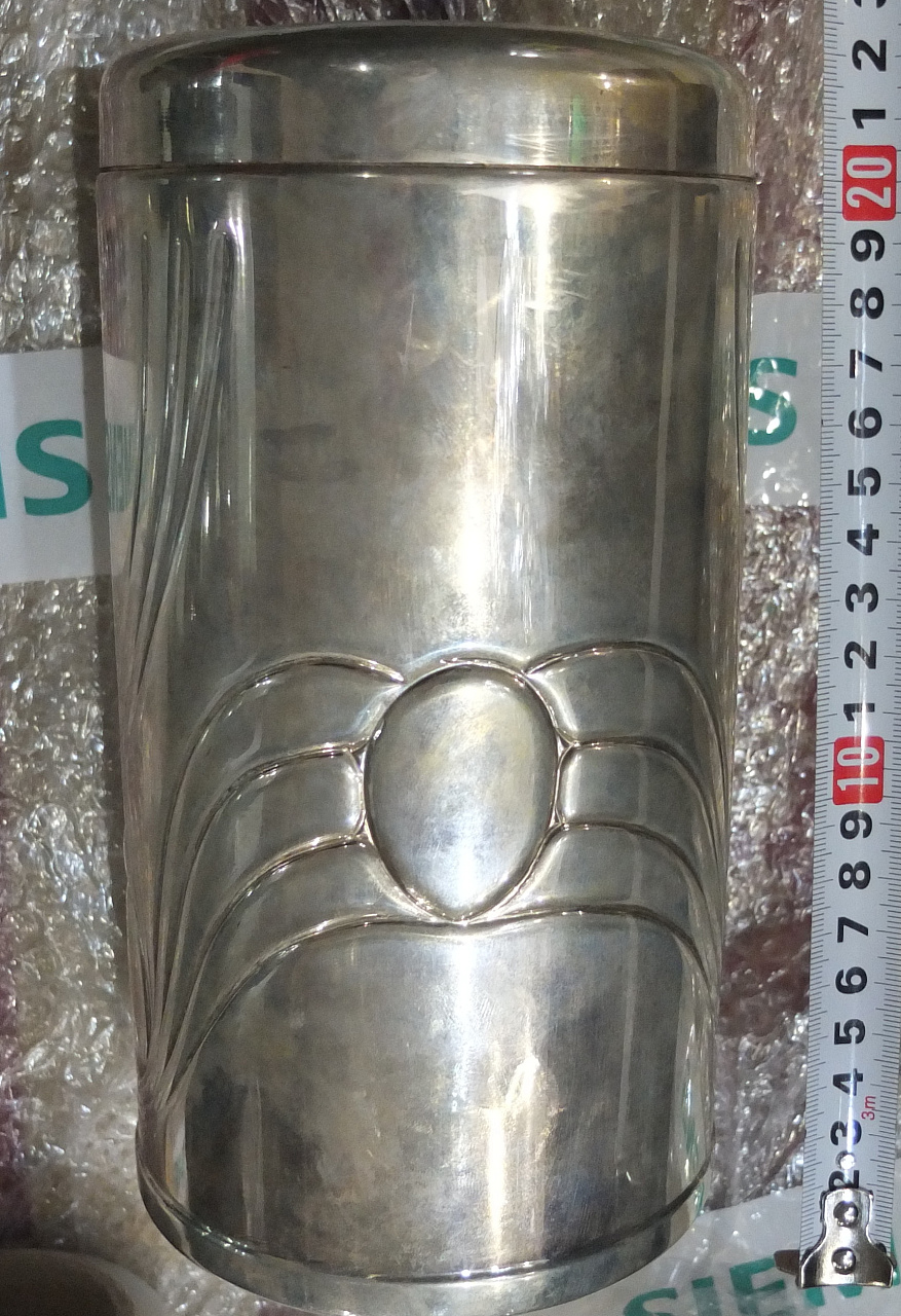серебряное ведёрко-термос для бутылки шампанского, ручная работа, Италия  фото 2